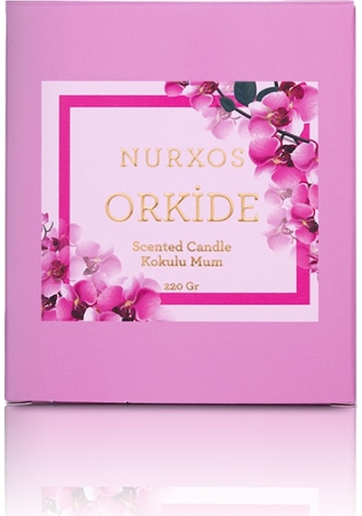 Nurxos 9683 Orkide Kutulu 2 Adet Kokulu Mum + Freshener Oda Spreyi