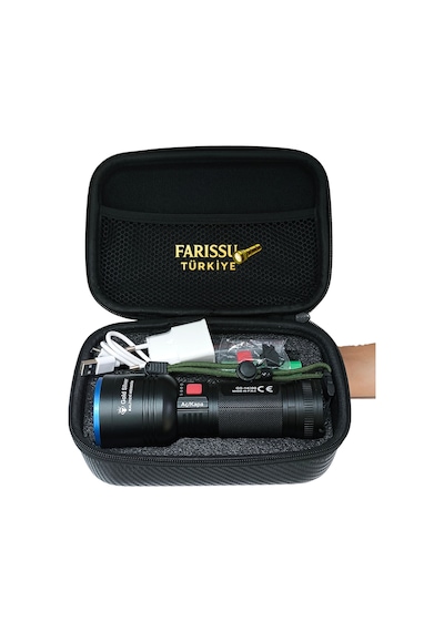 Gold Silver GS-14300 3000 Lümen El Feneri - Çift Bataryalı Set Siyah - Avantajlı Set