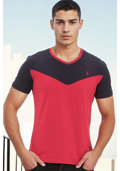 T9591 Dewberry Mens T-shırt-bordo Bordo