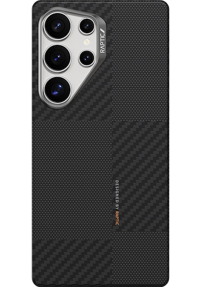 Galaxy S25 Ultra Kılıf Magsafe Uyumlu 600d Raptic Aramid Fiber Croxx Mondrian Serisi Kapak Siyah