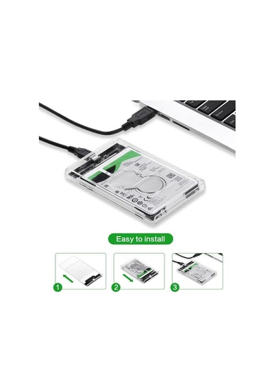 2.5 Sata Type C Usb 3.1 Usb 3.0 Şeffaf Harici Ssd Hdd Hard Disk Kutusu