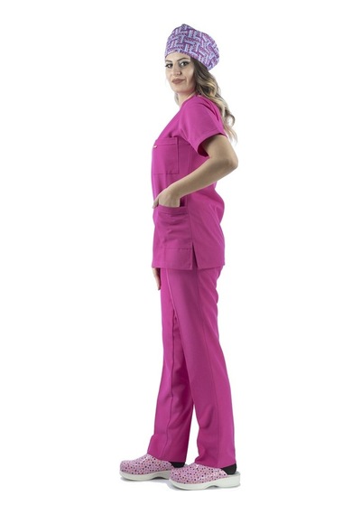 Zarf Yaka Kadın Takım - 15 Fuşya Pembe-6373