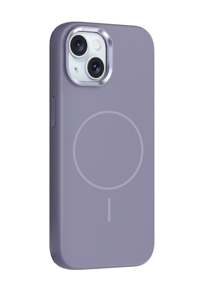 Techaks Apple Uyumlu iPhone 13 Kılıf M-safe Şarj Özellikli Metal Kamera Çerçeveli Tchs Edi Silikon Kapak - Lavendery Gray Çok Renkli