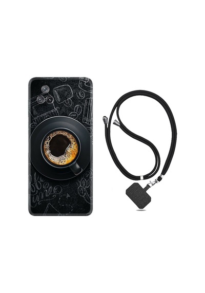 Xiaomi Poco F4 Kılıf İpli Boyun Askılı Desenli Silikon Bi Kahve 1904