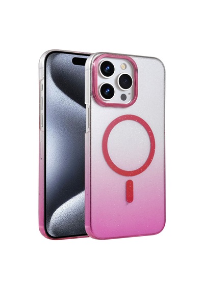 Apple iPhone  Uyumlu,  15 Pro Max Glossy Magsafe Kapak - Pembe