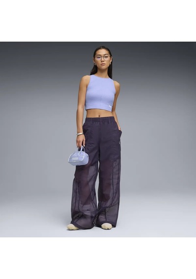 Puma Wardrobe Ess Ribbed Crop Top Mor Kadın Crop Üst