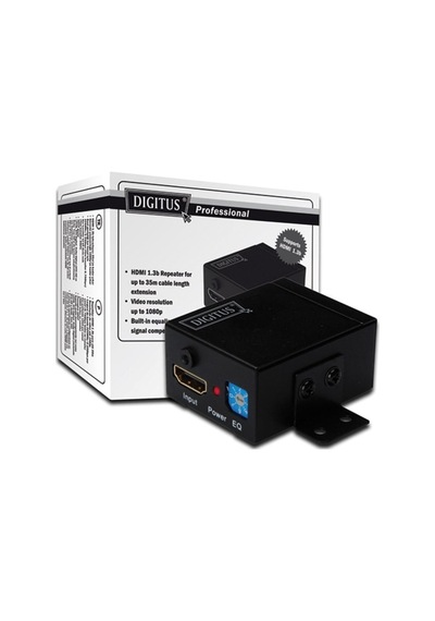 Digitus Hdmı Sinyal Tekrarlayıcısı Hdmı Repeater , Çözünürlük: 1080p, Bantgenişliği: 2.25gbps/225mhz, Kabine Monte Edilebilir, 40 Metre&lt Br&gt Dig