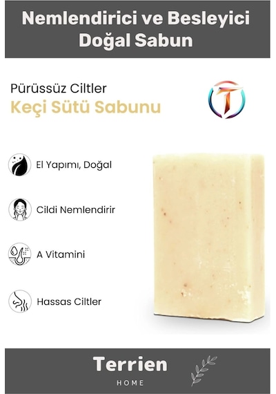 Home Serisi El Yapımı Doğal Bitkisel 1 Adet Hassas Ciltler Arındırıcı Nemlendirici Keçi Sütü Sabunu Karışık