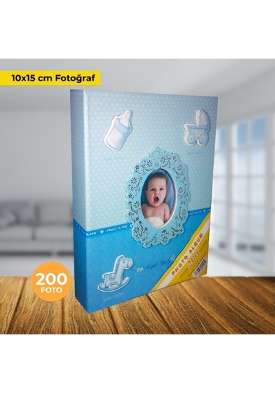 Aledo 10x15cm 200lük Bebek Fotoğraf Albümü Acr-pp46200-mavi