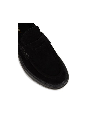 Deery Erkek Hakiki Süet Siyah Loafer Ayakkabı - 02006msyhe04 Siyah
