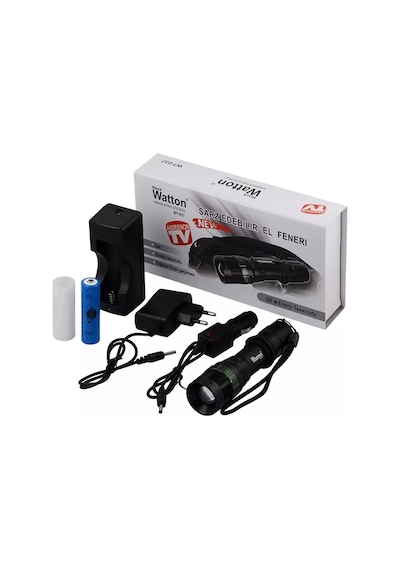 Black Wt-037-şarjlı Zoomlu Acil Durum Feneri