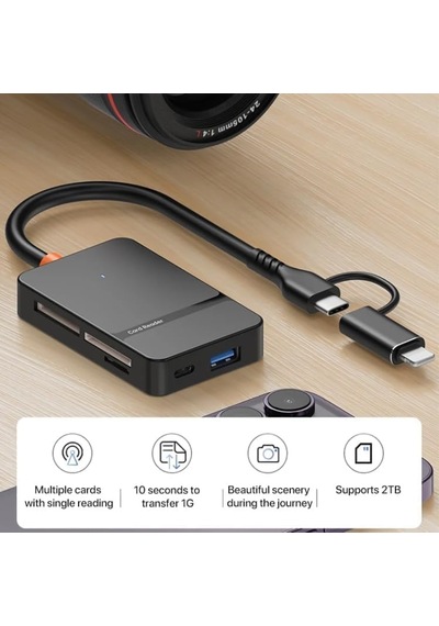 8in1 Type-c Çoklayıcı Adaptör, Usb Hub Çevirici Usb A, Sd, Tf, Ms Kart Girişli Çok Portlu Dönüştürücü, Laptop, Android, Tablet, Macbook Uyumlu, Hızlı Veri Aktarımı, Tak-çalıştır