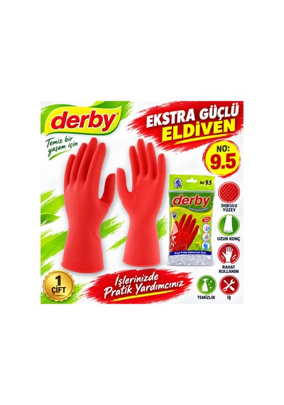 Bulaşık Eldiveni No:9,5 Kaliteli Ürün Kırmızı - 922576987