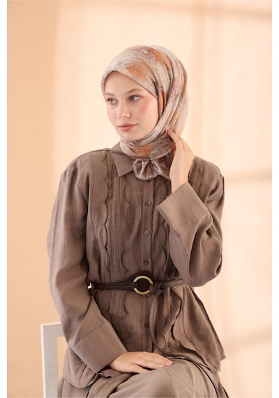 Silk Home Soft Eşarp 73095-05 Sütlü Kahve, Kahverengi, Taş, Turuncu