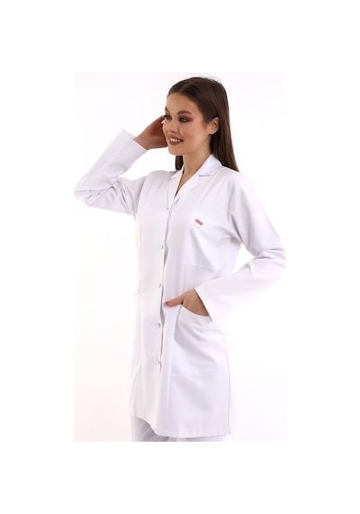 Doktor Öğretmen Kadın Önlük Ara Boy Ceket Yaka - 171 Beyaz-6358