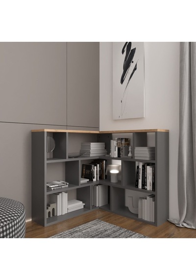 Avole Flat Çok Raflı Geniş Kitaplık Atlantik Çam&beyaz Atlantik Çam - Beyaz