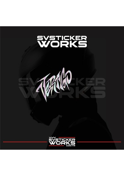 Vertigo Yazılı Kask Sticker Tüm Kasklar Uyumlu Tek Yön 1 Adet Hologram
