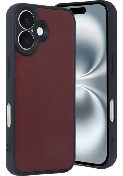 Newface Apple Apple iPhone Uyumlu  16 Kılıf Aras Deri Kapak - Bordo