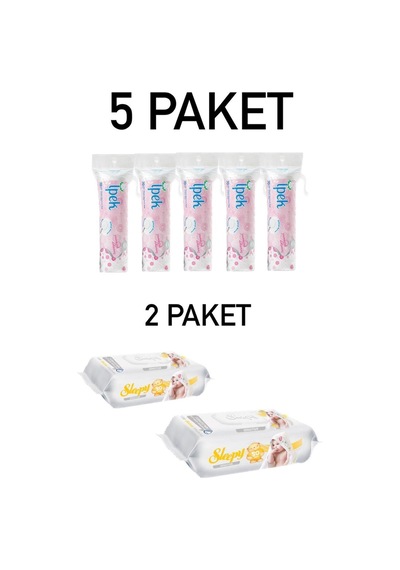 İpekmakyaj Temizleme Pedi 70 Adet 5 Paket Sleepy Sensitive Islak Havlu 2x90 Lı 2 Paket