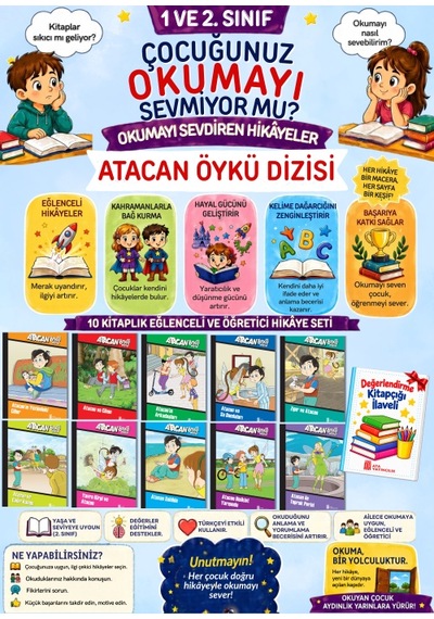 2.sınıflar İçin Öğretmen Tavsiyeli Kolay Okutan 10'lu Hikaye Seti