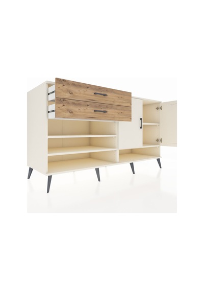 Kronos Konsol 4 Raflı 2 Çekmeceli 2 Kapaklı 176x59x99 Aytaşı-ayta Aytaşı-aytaşı/çam
