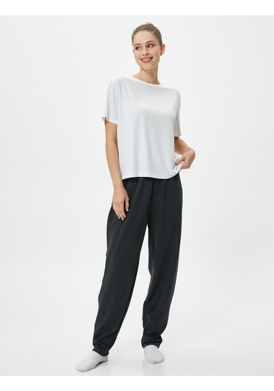 Koton Jogger Pijama Altı Beli Lastikli Lacivert 4wlk40078mk 4WLK40078MK714 Lacivert
