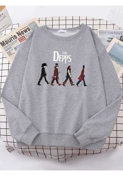 Startmore Startmoreedward Scissorhands Sihirbaz Korsan Beyefendi Kazak Kadınlar Harajuku Rahat Hoody Moda Yumuşa Gri