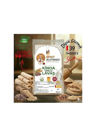 Glutensiz Kinoalı Lavaş 5 Adet