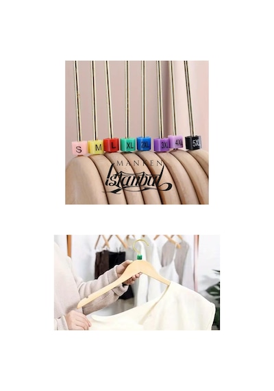 Askı Beden Boncuğu 58 Renkli Askı Üstü Beden Göstergesi Mağaza Butik Elbise Askısı İçin Diğer