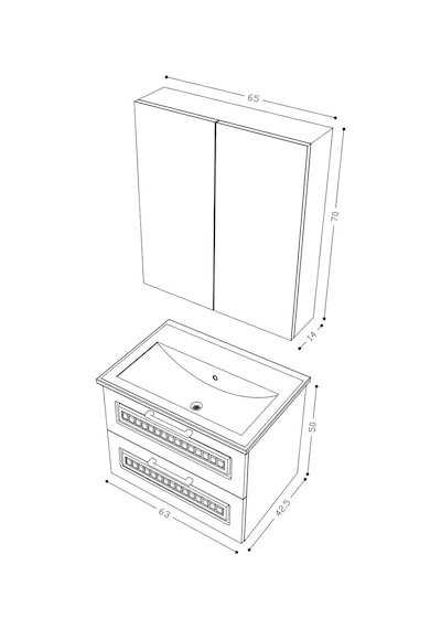 Teta Home Floransa 65 Cm Mdf Gövde Membran Kapak Banyo Dolabı Seti Beyaz Teta Home Floransa 65 Cm Mdf Gövde Membran Kapak Banyo Dolabı Seti Beyaz