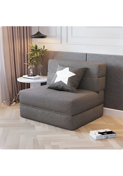 Good Night Twix Tek Kişilik Katlanır Yataklı Koltuk 72cm Antrasit