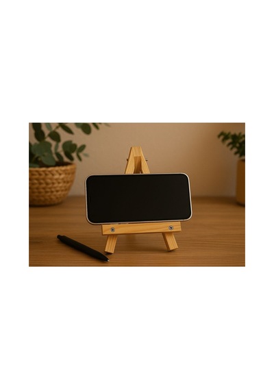 Mini Stand Masa Üstü Telefon Tutucu Ve Seahşaprgileme Ayağı Doğal Renk - 730953566 Doğal Renk