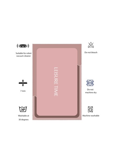 Dijital Kaymaz Yıkanabilir Banyo Mutfak Salon Paspas Halısı Trend Modern Al4002 Pembe