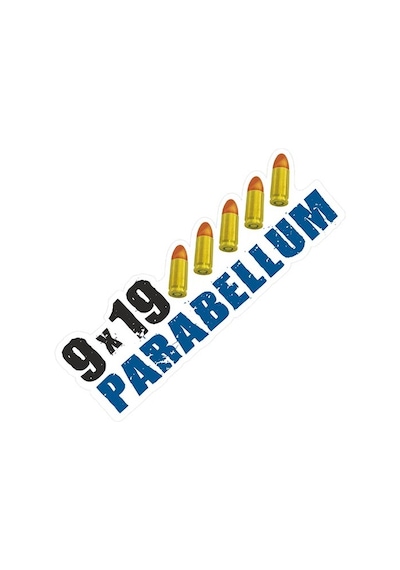 9x19 Parabellum Folyo Etiket - 21 X 7 Cm