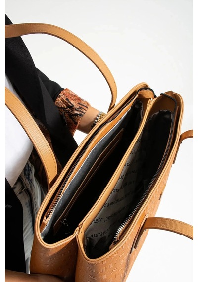 Just Polo Kadın Büyük Boy 4 Bölmeli Günlük Kullanıma Uygun Tote Bag El Çantası 234028mh Taba Yeni 36003952