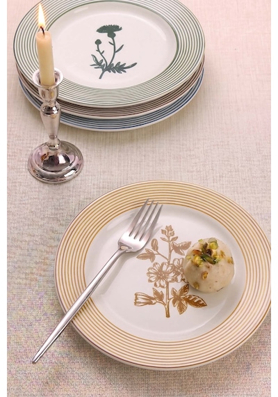Floral Essence Assos 4'lü Pasta & Sunum Tabağı 22 Cm Çok Renkli