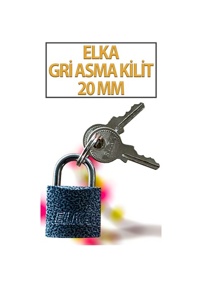 Gri Asma Kilit 20 Mm 3 Anahtarlı
