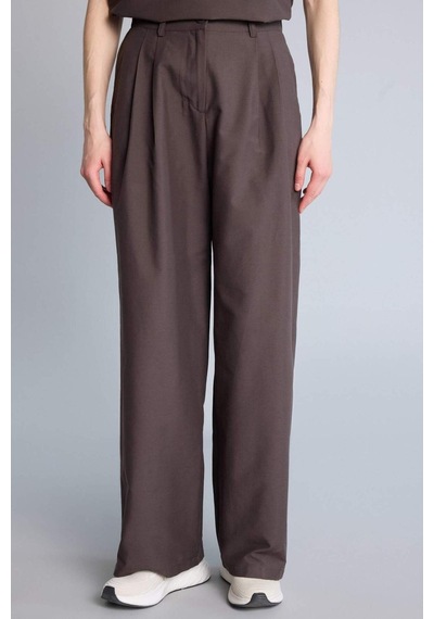 Defacto Wıde Leg Keten Pantolon H0384ax26smbn130 Kahve-bn130