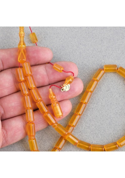 Ateş Kehribar Eski Oyun Zar Obje Patinli Kapsül Kesim 6x10.5mm Tesbih