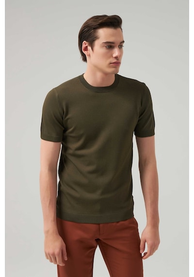 D's Damat Slim Fit Haki Rayon Triko T-shirt 2ef069421003m Haki