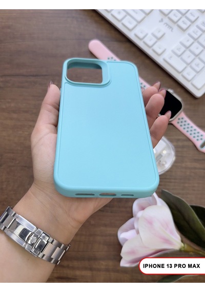 Apple iPhone 13 Pro Max Uyumlu Kamera Korumalı Darbeye Dayanıklı Renk Atmayan Keep Silikon Kılıf Turkuaz