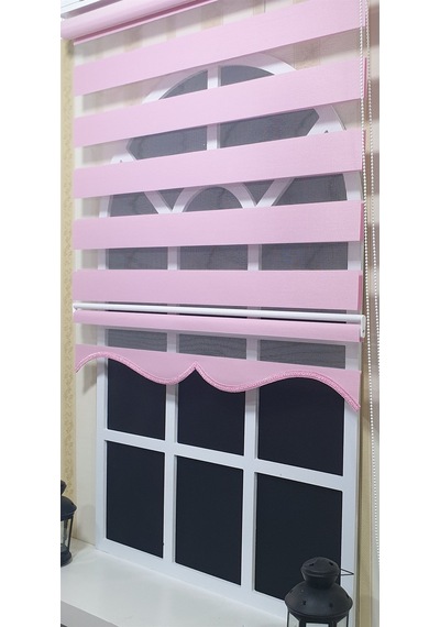 Zebra Stor Perde Pembe Etek Dilimli St 005