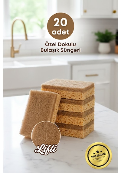 Grimorlife 20 Adet Lifli Düz Bulaşık Süngeri Özel Dokulu Dayanıklı Pinterest Mutfak Temizlik Süngeri Seti