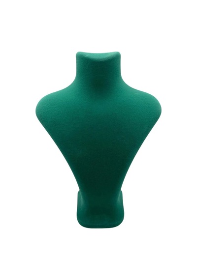 Yerli Üretim Londra Model Süet Kumaş Yeşil Renk 28/ 22 Cm Kolye Sergileme Mankeni Çok Renkli
