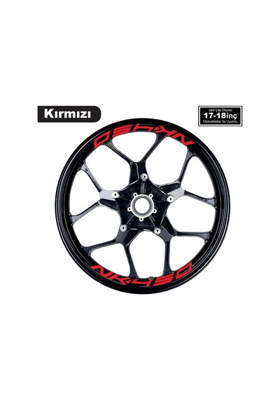 Kırmızı Cfmoto 450nk Yazılı 8 Li Jant İçi Yazı Sticker