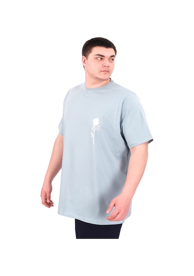 Mode Xl Büyük Beden Erkek T-shirt Bisiklet Yaka Gorgeous U25022 Mavi Mavi