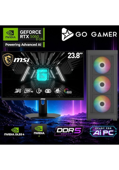 Go Gamer AE132D R5-7500F 32 GB 1 TB SSD RTX5060 8 GB 24" Free Dos Oem Paket Masaüstü Oyuncu Bilgisayarı