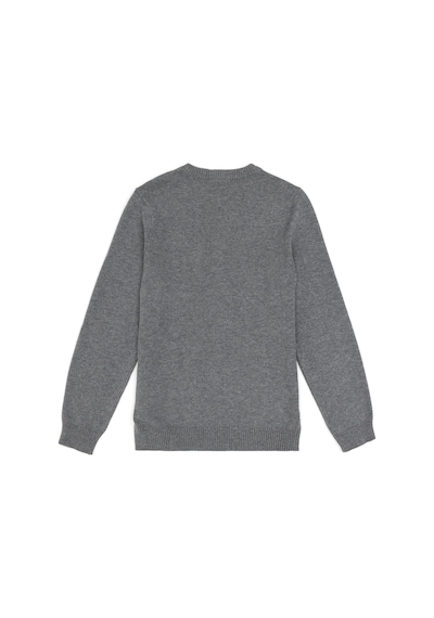 U.S. Polo Assn. Erkek Çocuk Gri Melanj Basic V Yaka Kazak 50294200-VR086