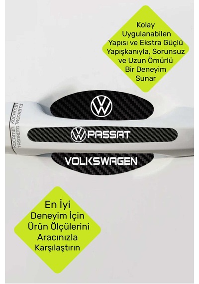 Volkswagen Passat Karbon Desenli Kapı Kolu Koruyucu Set Çizilmelere Karşı Dayanıklı Ve Dekoratif Tasarım