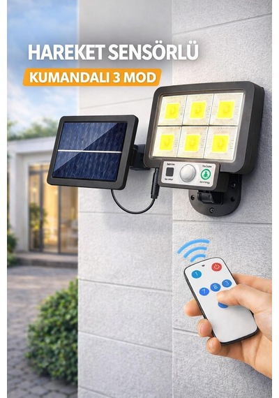 Solar Hareket Sensörlü Duvar Lambası 3 Modlu Led Bahçe Aydınlatma Dış Mekan Su Geçirmez Panel
